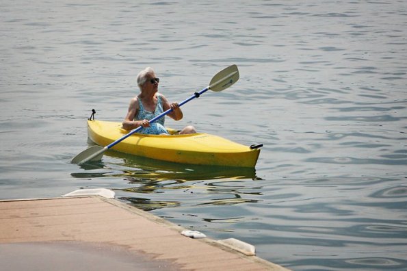 Phoofsy kayaking one day after turning 90